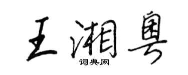 王正良王湘粵行書個性簽名怎么寫