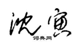 朱錫榮沈寅草書個性簽名怎么寫