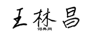 王正良王林昌行書個性簽名怎么寫