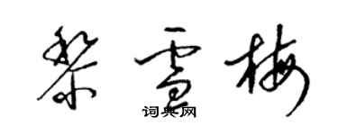 梁錦英黎雪梅草書個性簽名怎么寫