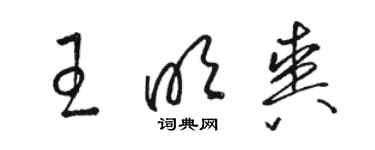 駱恆光王明爽草書個性簽名怎么寫