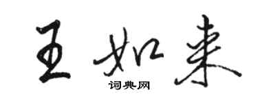 駱恆光王如來行書個性簽名怎么寫