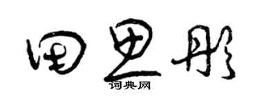 曾慶福田思彤草書個性簽名怎么寫