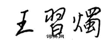 王正良王習燭行書個性簽名怎么寫