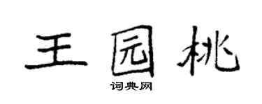 袁強王園桃楷書個性簽名怎么寫