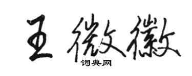 駱恆光王微徽行書個性簽名怎么寫