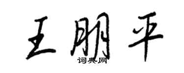 王正良王朋平行書個性簽名怎么寫