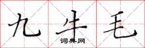 黃華生九牛毛楷書怎么寫