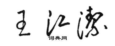 駱恆光王江潔草書個性簽名怎么寫