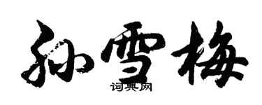 胡問遂孫雪梅行書個性簽名怎么寫