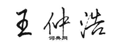 駱恆光王仲浩行書個性簽名怎么寫