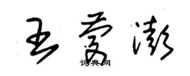 朱錫榮王慶澎草書個性簽名怎么寫