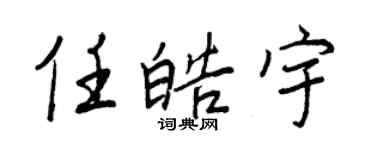 王正良任皓宇行書個性簽名怎么寫