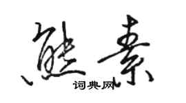 駱恆光熊素行書個性簽名怎么寫