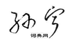 駱恆光孫寧草書個性簽名怎么寫