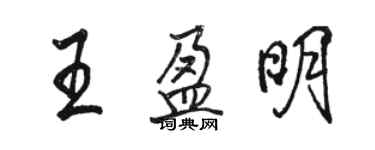 駱恆光王盈明行書個性簽名怎么寫