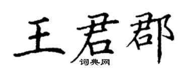 丁謙王君郡楷書個性簽名怎么寫