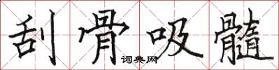 駱恆光刮骨吸髓楷書怎么寫