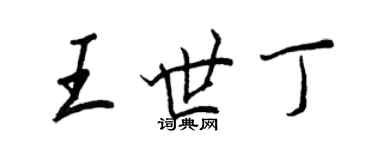 王正良王世丁行書個性簽名怎么寫