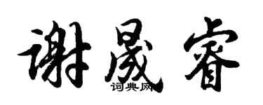 胡問遂謝晟睿行書個性簽名怎么寫