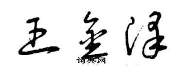 曾慶福王金澤草書個性簽名怎么寫