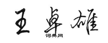 駱恆光王卓雄行書個性簽名怎么寫