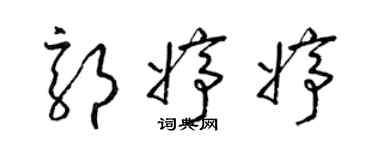 梁錦英郭婷婷草書個性簽名怎么寫