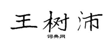 袁強王樹沛楷書個性簽名怎么寫