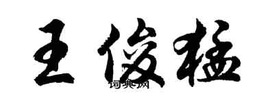 胡問遂王俊猛行書個性簽名怎么寫