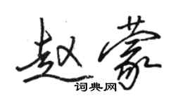 駱恆光趙蒙行書個性簽名怎么寫