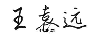 駱恆光王袁遠行書個性簽名怎么寫