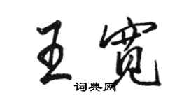 駱恆光王寬行書個性簽名怎么寫