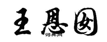 胡問遂王恩囡行書個性簽名怎么寫
