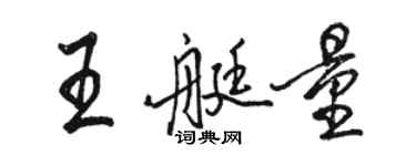 駱恆光王艇量行書個性簽名怎么寫