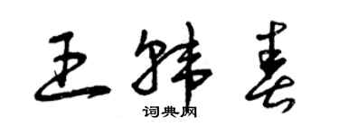曾慶福王韓春草書個性簽名怎么寫