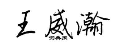 王正良王威瀚行書個性簽名怎么寫