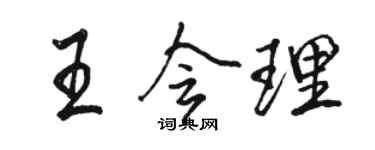 駱恆光王會理行書個性簽名怎么寫