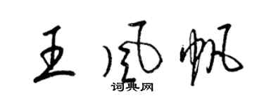 梁錦英王風帆草書個性簽名怎么寫