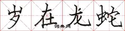 駱恆光歲在龍蛇楷書怎么寫