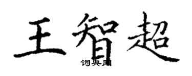丁謙王智超楷書個性簽名怎么寫