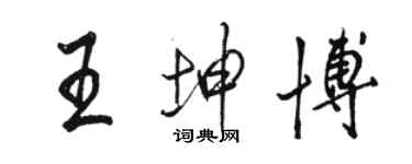 駱恆光王坤博行書個性簽名怎么寫