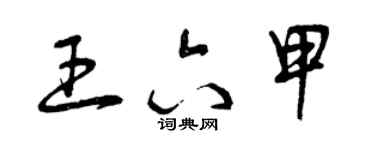 曾慶福王六甲草書個性簽名怎么寫