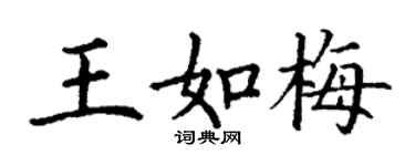 丁謙王如梅楷書個性簽名怎么寫
