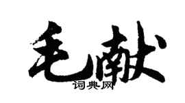 胡問遂毛獻行書個性簽名怎么寫