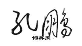 駱恆光孔鵬草書個性簽名怎么寫