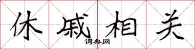 袁強休戚相關楷書怎么寫