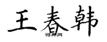 丁謙王春韓楷書個性簽名怎么寫