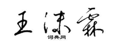 梁錦英王沫霖草書個性簽名怎么寫