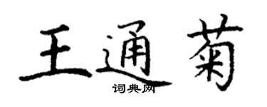 丁謙王通菊楷書個性簽名怎么寫