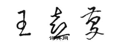 駱恆光王喜慶草書個性簽名怎么寫